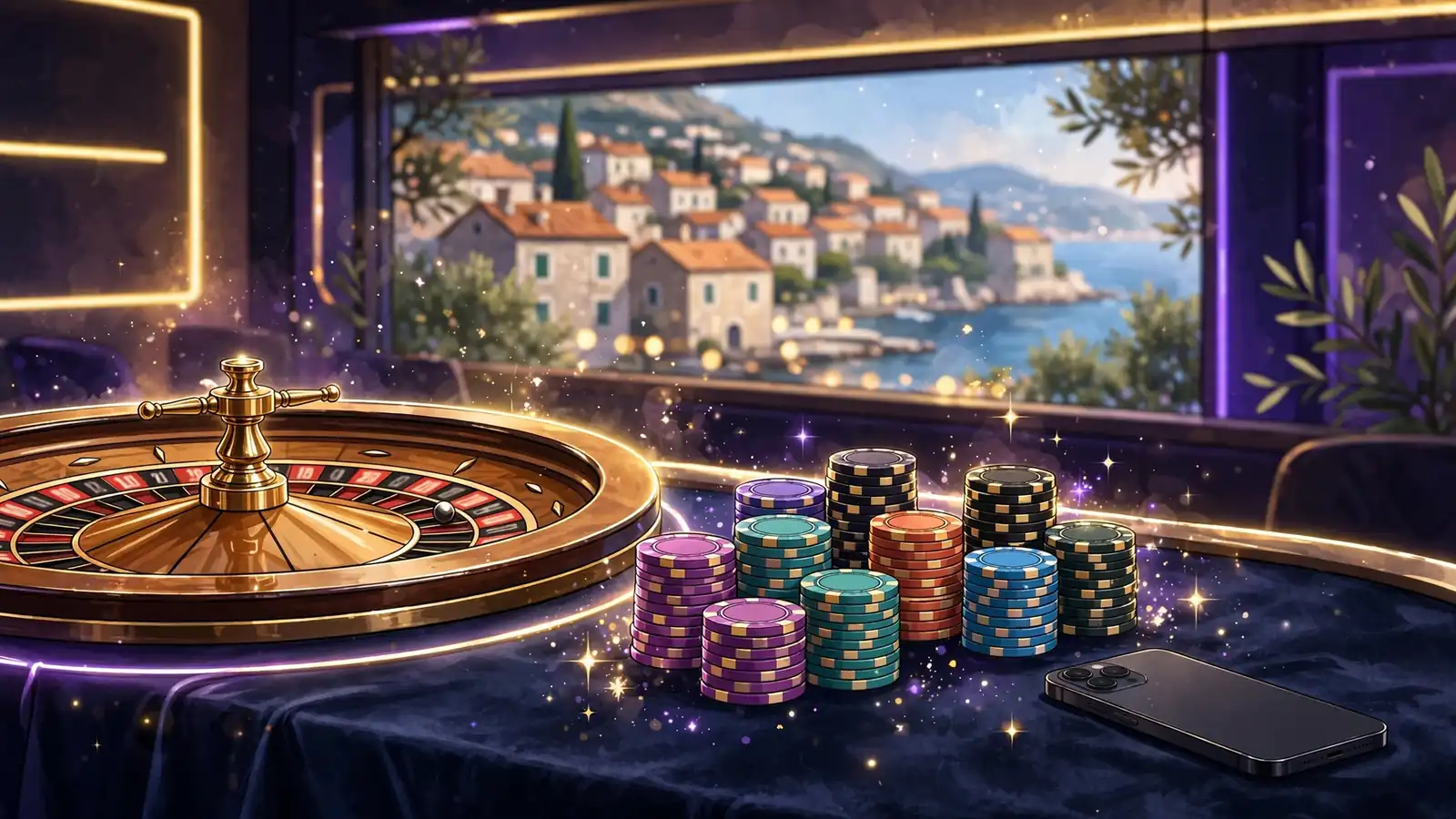 Online casino bonus bez depozita 2026 ilustracija s ruletom i žetonima